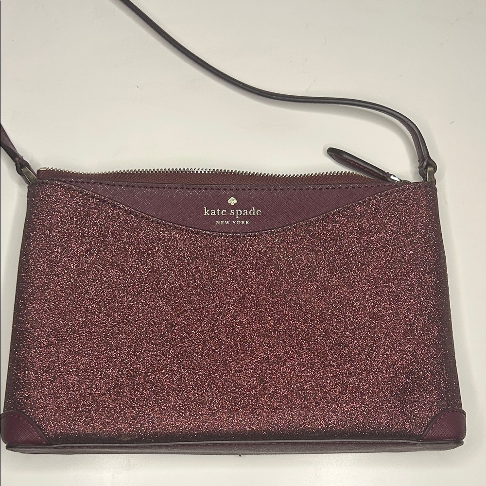 Kate Spade Maroon Glitter Wristlet
